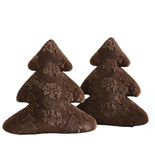 Dekokissen Weihnachtsbaum Set 2 Stück Festlich Braun 40,5x45,5cm — weihnachtsdeko wohnzimmer, kuschelkissen winter