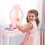 Conjunto de penteadeira infantil com banquinho, espelho e gaveta, rosa. 1