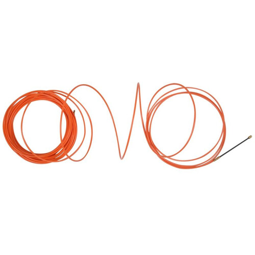 2 Pcs 4mm 15 Meter Orange Guide Device Nylon Electric Cable Push Pullers Duct Snake Rodder Fish Tape Wire 1