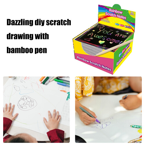 Scratch Notes, 100 Sheets with Stylus for Creative Expression Drawing Arts 1