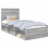VidaXL vidaXL Bed Frame Grey Sonoma 90 x 190 cm Solid Pine Wood 3