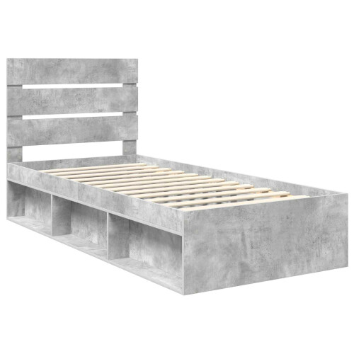 VidaXL vidaXL Bed Frame Concerte Grey 75 x 190 cm Solid Pine Wood 1