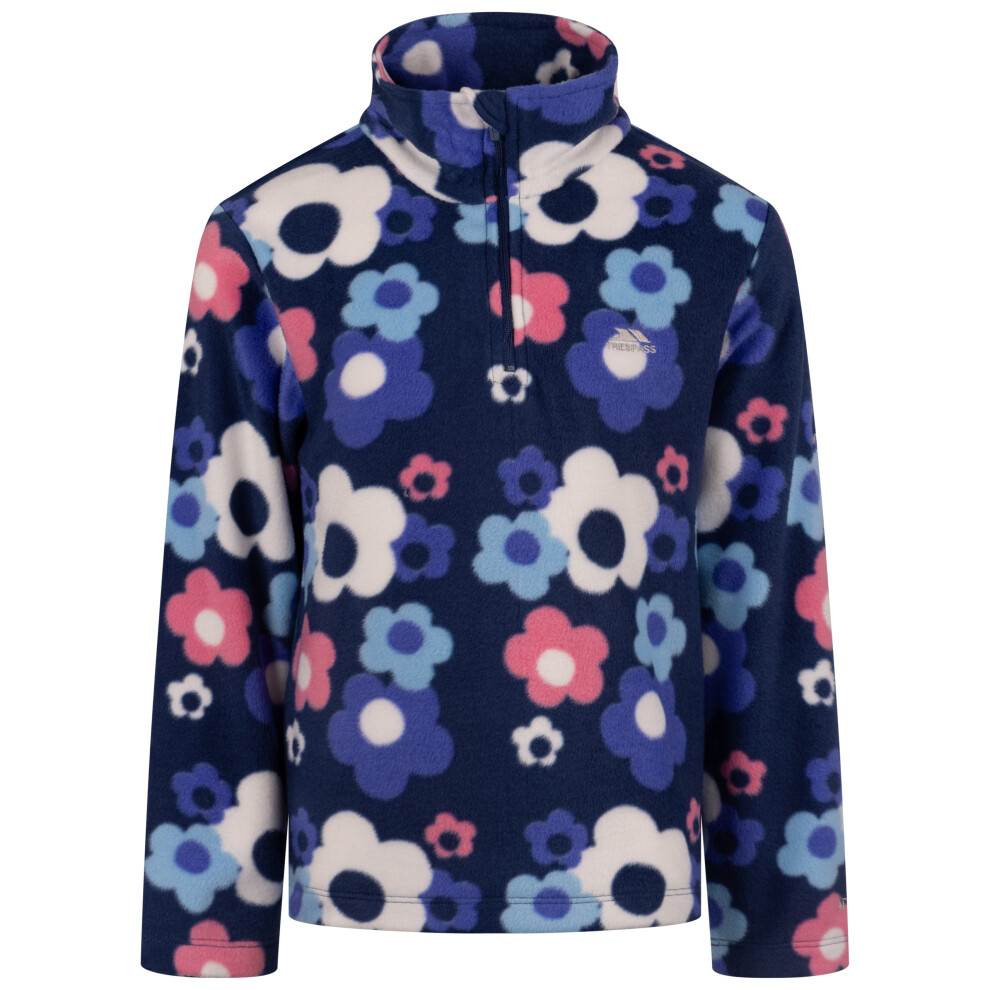 Trespass Girls Floral Print 1/4 Zip Fleece, Navy, Size 9-10 Years - Image 4