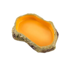 Reptile Feeding Bowls Terrarium Plate Reptile Feeder Amphibian Feeding Bowl for Frog Tortoise Bearded Dragon Turtle,S