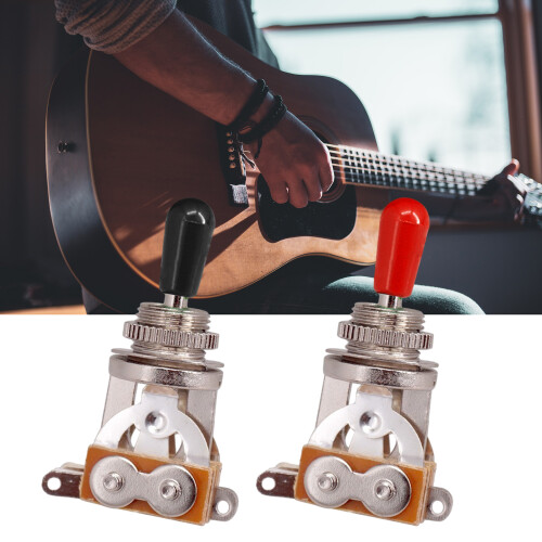 3 Way Guitar Pickup Toggle Switch with Tip Knob Cap Pickup Selector Switch Yellow 1