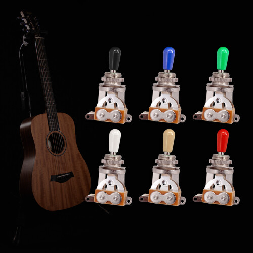 3 Way Guitar Pickup Toggle Switch with Tip Knob Cap Pickup Selector Switch Yellow 2