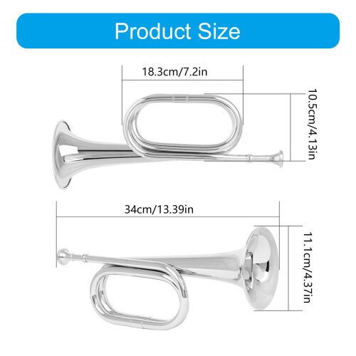 Portable Silver Bugle Horn Set for Opening Ceremonies and Assemblies 2