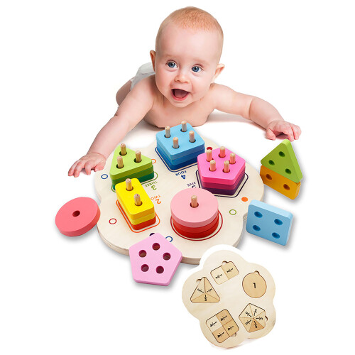 Kids Fraction Blocks Set Puzzle Game Teaching Aid for Math Calculation 1