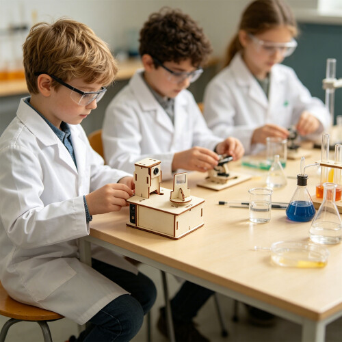 Wooden Lasers Level Meter Science Craft Set for Student Projects and Study Use 1
