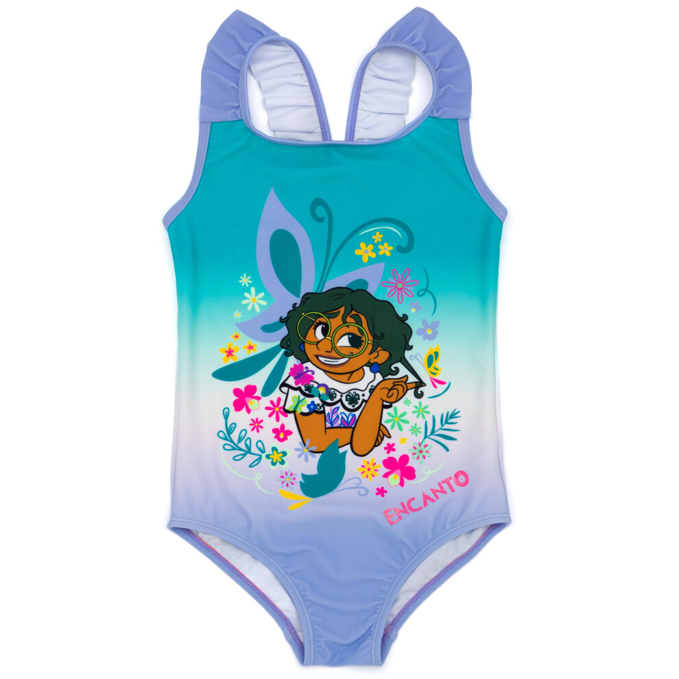 Disney (7-8 Years) Encanto 1 Piece Swimming Costume (Girls Blue)
