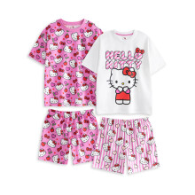(13-14 Years) Hello Kitty Multi-Pack of 2 Short Sleeve Short Leg Pyjama Set (Girls Pink)
