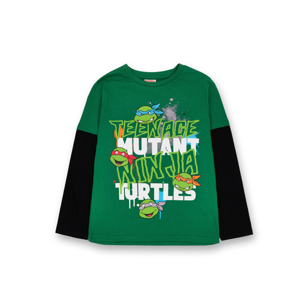 Teenage Mutant Ninja Turtles (5-6 Years) Long Sleeved T-Shirt (Boys Green)