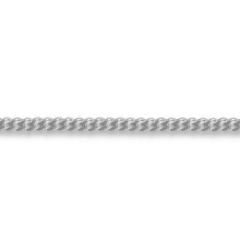 (16) Jewelco London Unisex Solid 9ct White Gold Diamond Cut Curb 1.4mm Gauge Pendant Chain Necklace - JCN006G