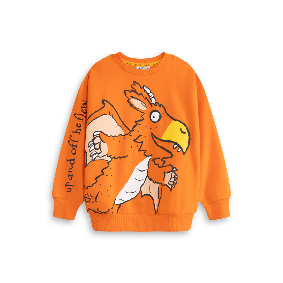 Gruffalo & Friends (3-4 Years) Zog Sweatshirt (Unisex Kids Orange)