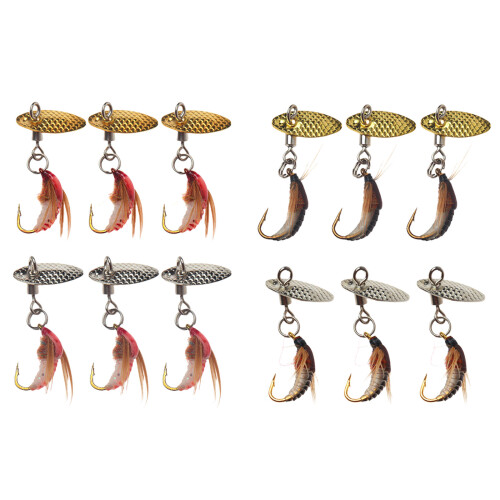 6Pcs Metal Spoon Lures Baits Casting Spinner Baits Steel Single Hook White 6 piece round 1