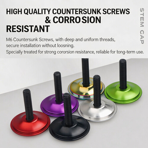 Light Weight Bicycles Stem Cap Top Cap with Screw For Mountain Bikes Customed Black 1