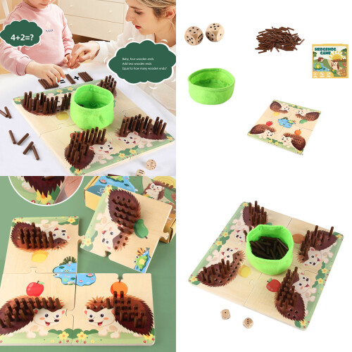 Children Hedgehog Sticks Game Playset for 2 Player Game Cognitive Abilities 1