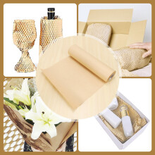 Honeycomb Packaging Paper Cushioning  Paper Wrap Roll 11.8 Inch x 65 feet Eco-Friendly Honeycomb Protective Wrap