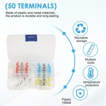 50Pcs Waterproof Solder Seal Heat Connector Shrink Butt Connectors Lug Terminals Electrical Wire Car Insulated Terminal