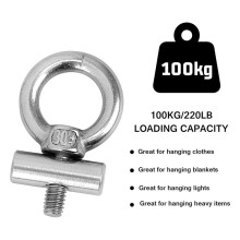 10PCS Awning Rail Stoppers 6mm with 10 Carabiners, 304 Stainless Steel Rv Awning Hooks for Lights Camping Awning