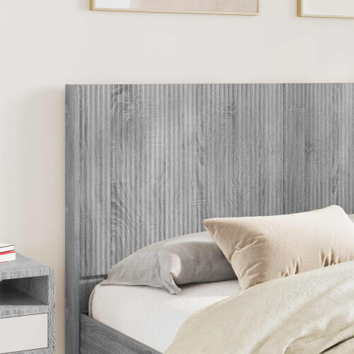 VidaXL vidaXL Bed Frame with Storage and Headboard Grey Sonoma 135 x 190 cm 2