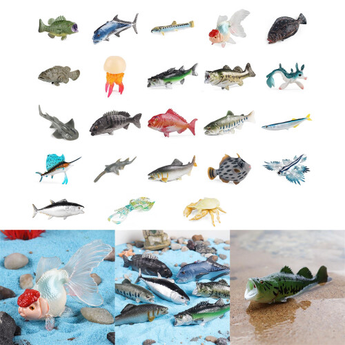 Plastic Fish Model Statue Multiple Type Ornament Figure Adult Collection Model tunas 2