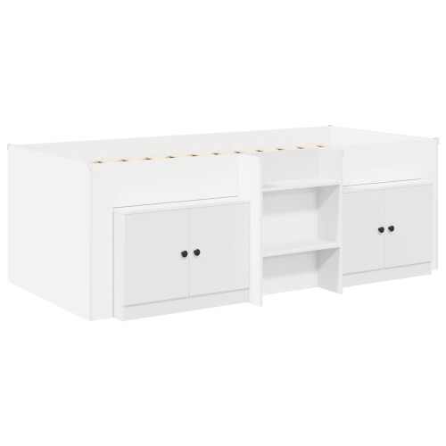 VidaXL vidaXL Loft Bed Frame with Cabinet 3 pcs White Engineered Wood 2