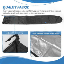 Rotary Dryer Washing Lines Cover, Waterproof Protective Cover for Outdoor Garden Folding Clothes Washing Lines 165CM