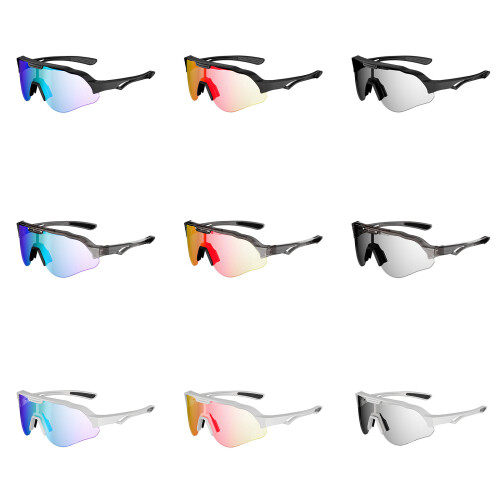Cycling Glasses with Broad Lens Coverage for Commuting Use Sport White transparent 1