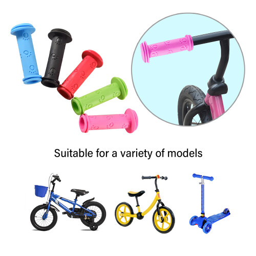 1Pair Soft Kid Bikes Grip Rubber Bikes Handlebars Grip Cycling Accessorys Black 2