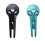 Compact Metal Golf Divot Fork with Skull Design for Grass Care Black 2