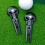 Compact Metal Golf Divot Fork with Skull Design for Grass Care Black 8