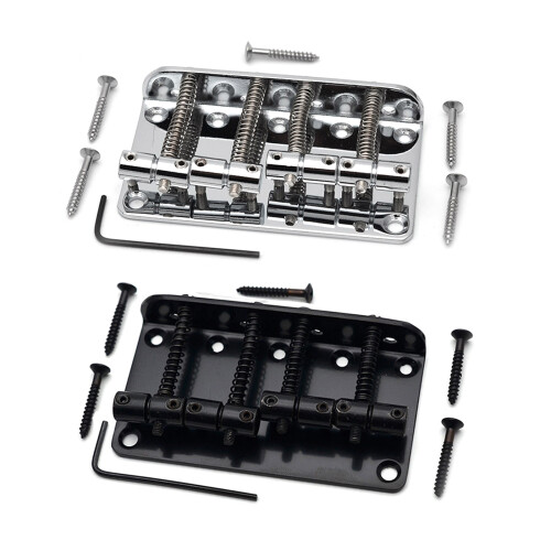 Bass Bridge Assembly Replacement 4 String Bridge Electric Bass Guitar Accessory Black 1