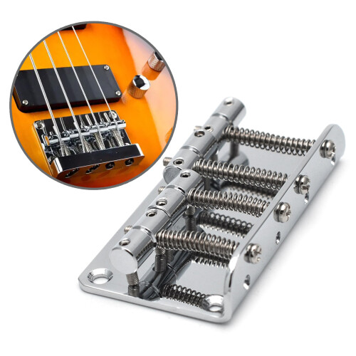 Bass Bridge Assembly Replacement 4 String Bridge Electric Bass Guitar Accessory Black 2