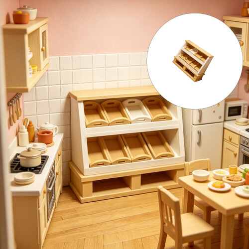 Miniature Bakery Counter Cabinet for Tabletop Display and Play 1