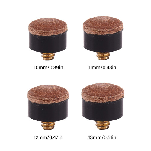 10Pcs Hard Leather Screw on Pool Cue Tip Replacement Pool Stick Accessories 10MM 2