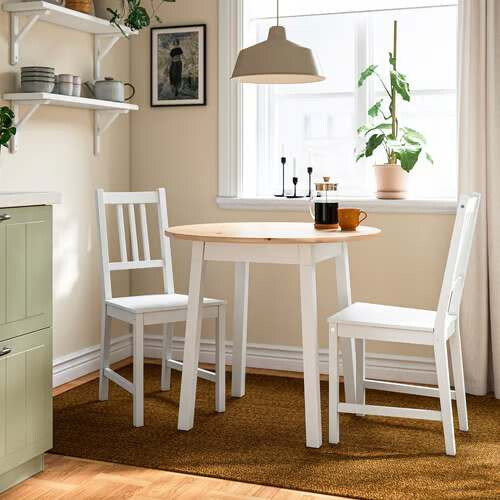 IKEA PINNTORP Stained Pine Chair-White 1