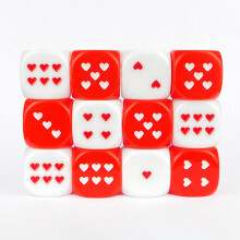 Acrylic 25mm Dices Set Colorful Six Sided Dices Cubes with Dots Playings 5 red 5 white