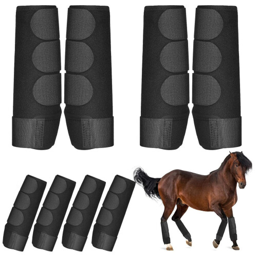 Horse Leg Protector Wrap Horse Protective and Training Black front leg two  small 2