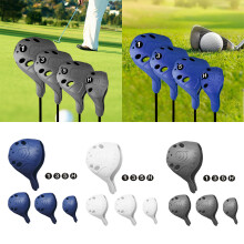 Portable Golf Club Head Cover Replacement Driver Headcover Removable White four piece set