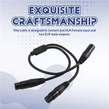 XLR Y-Splitter Cable, XLR Male to Dual XLR Female Mic Combiner Y Cord Balanced Microphone Adaptor Patch Cable - 50cm