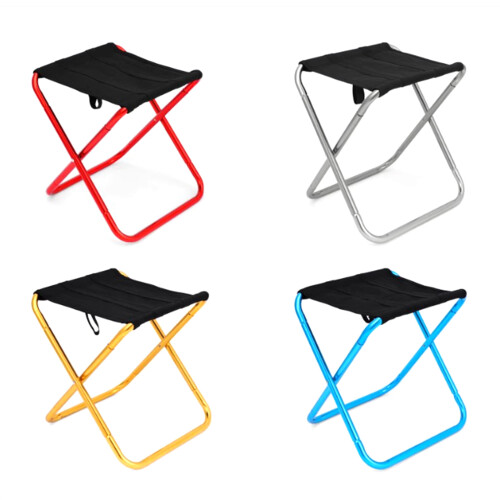 Comfortable Folding Stool Portable Camping Stool Foot Rests Easy to Carry Red 1