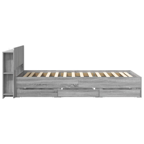 VidaXL vidaXL Bed Frame with Storage Grey Sonoma 75 x 190 cm Engineered Wood 2