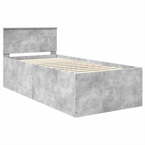 VidaXL vidaXL Bed Frame Concrete Grey 75 x 190 cm Engineered Wood 2
