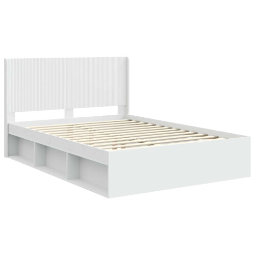 VidaXL vidaXL Bed Frame with Storage and Headboard White 150 x 200 cm 2