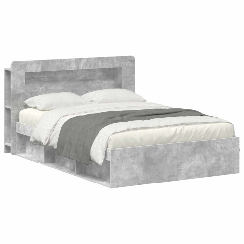 VidaXL vidaXL Bed Frame with Storage Concrete Grey 140 x 200 cm 2