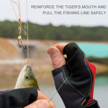 3 Fingerless Fishing Gloves Quick Drying Nonslip Fishing Gloves Comfortable Wear Red