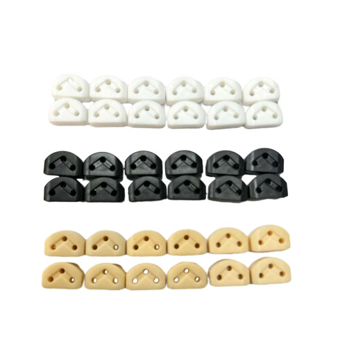 12Pcs Guitar String Fasteners Set 3 Hole Plastic Guitar String Ties Bridge Beads White 1