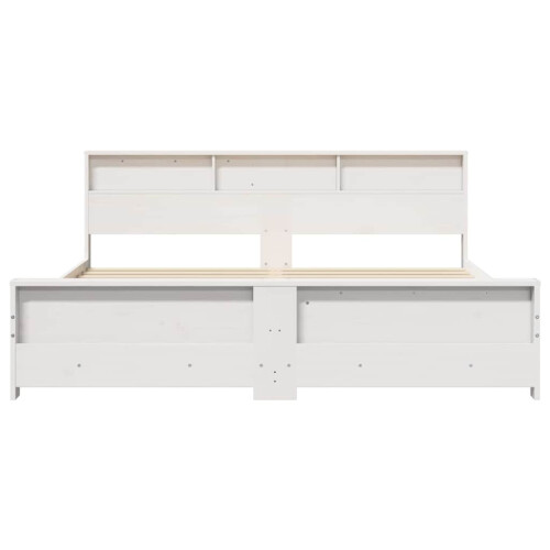 VidaXL vidaXL Bed Frame with Headboard White 200 x 200 cm Engineered Wood 1