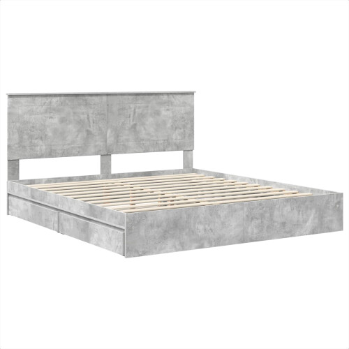 VidaXL vidaXL Storage Bed Concrete Grey 200 x 200 cm Engineered Wood 2